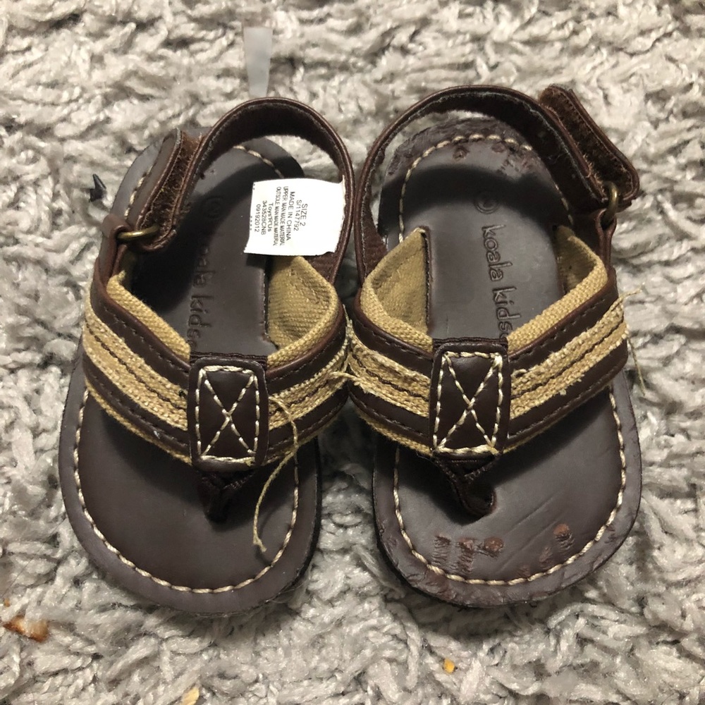 Size 2 brown sandals adjustable strap